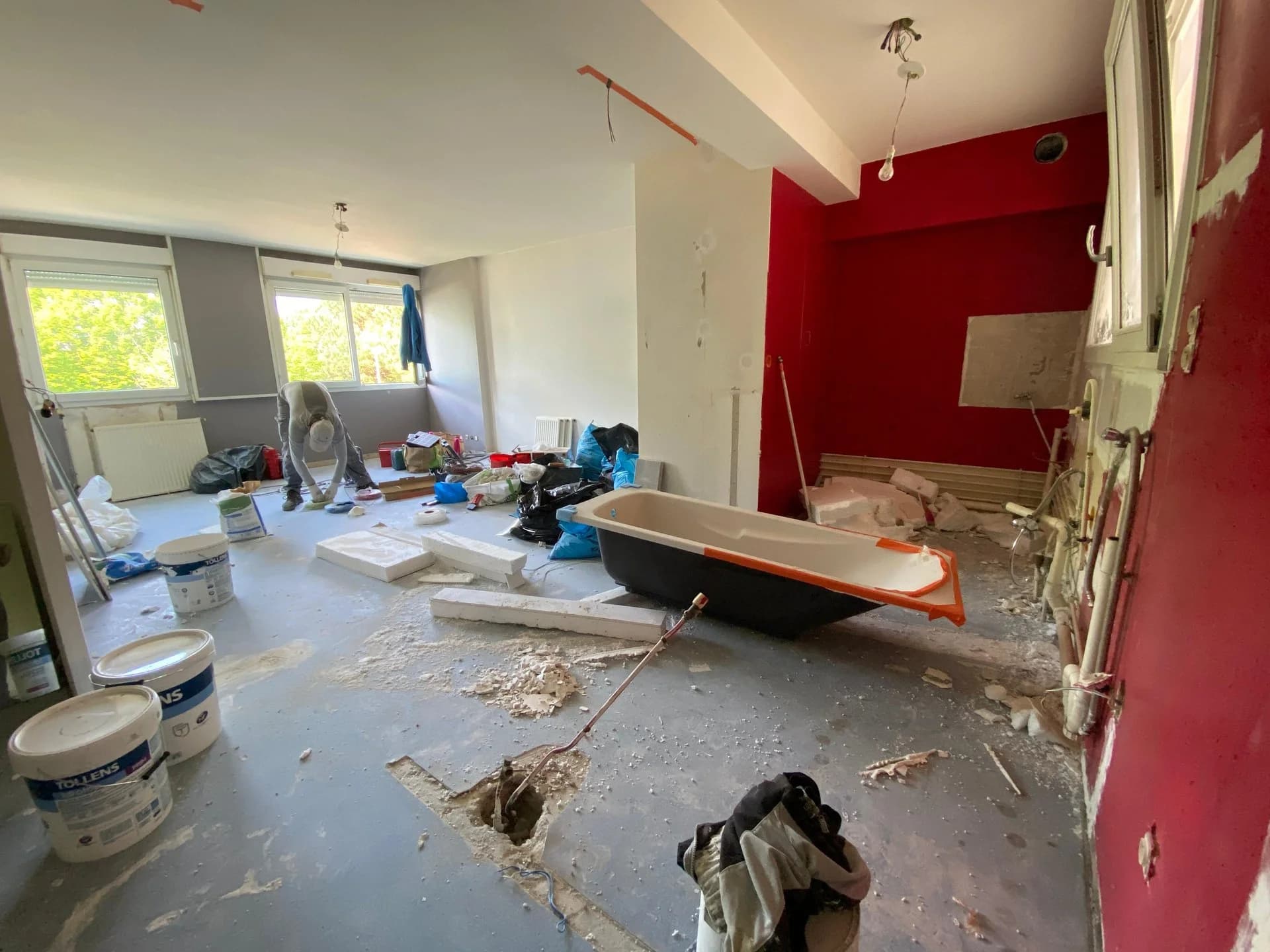 Espace avant rénovation au centre de Nantes - état initial à moderniser